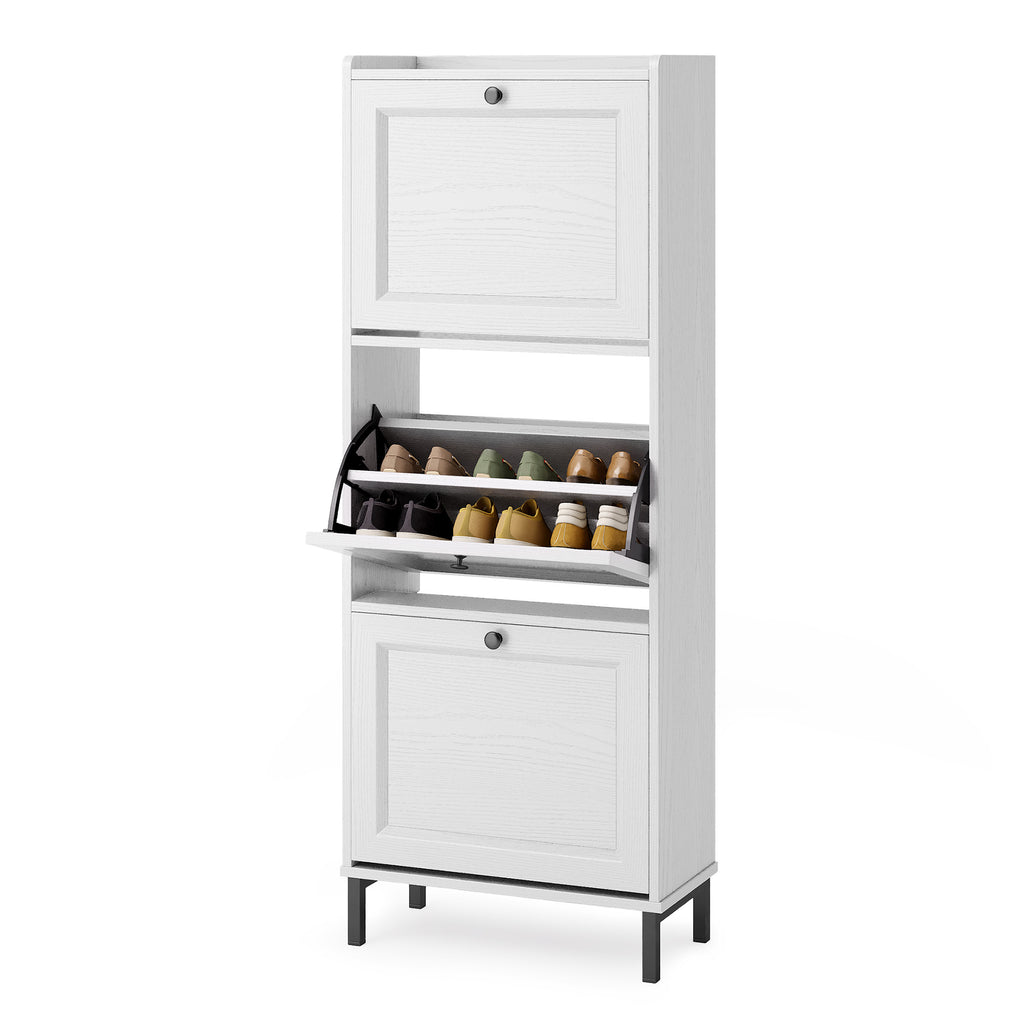 Bealife FS52 Schuhschrank schmal mit 3 Kippladen und Metallfüße