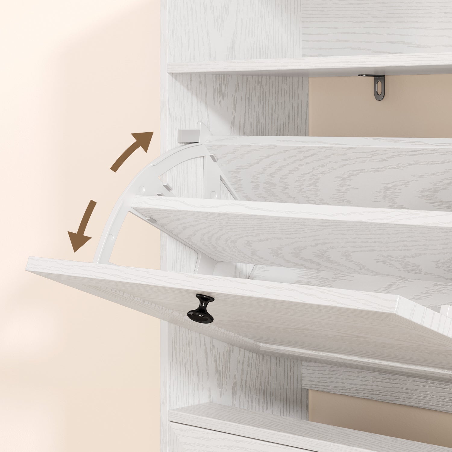 Bealife FS61 Schuhschrank mit 4 Klappen und offenem Ausstellungsfach