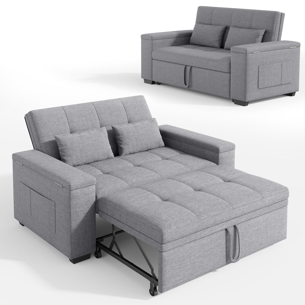 Bealife AR27 Schlafsofa, 3-in-1 Multifunktionssessel mit Liegefunktion & Kissen