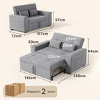 Bealife AR27 Schlafsofa, 3-in-1 Multifunktionssessel mit Liegefunktion & Kissen