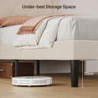 Bealife AF14 Polsterbett Einzelbett 90x200 cm, Modernes Stoffbett mit Wingback-Kopfteil & Lattenrost