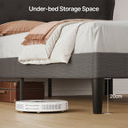 Bealife AF14 Polsterbett Einzelbett 90x200 cm, Modernes Stoffbett mit Wingback-Kopfteil & Lattenrost