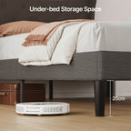 Bealife AF15 Komfort Einzelbett 120x200 cm, Polsterbett mit Wingback-Kopfteil und stabilem Lattenrost