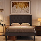 Bealife AF15 Komfort Einzelbett 120x200 cm, Polsterbett mit Wingback-Kopfteil und stabilem Lattenrost