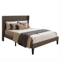 Bealife AF16 Gepolstertes Französisches Bett 140×200 cm, Zwischengröß Einzelbett mit Wingback-Kopfteil & Lattenrost