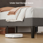 Bealife AF16 Gepolstertes Französisches Bett 140×200 cm, Zwischengröß Einzelbett mit Wingback-Kopfteil & Lattenrost