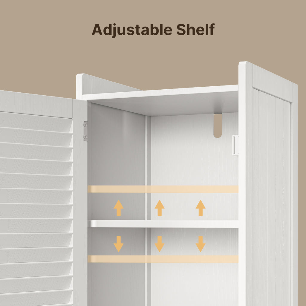 Bealife AP06 Badezimmerschrank mit integriertem Wäschekorb, Schmaler Wäscheschrank mit Kippsicherung - 40x37x170 cm