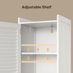 Bealife AP06 Badezimmerschrank mit integriertem Wäschekorb, Schmaler Wäscheschrank mit Kippsicherung - 40x37x170 cm