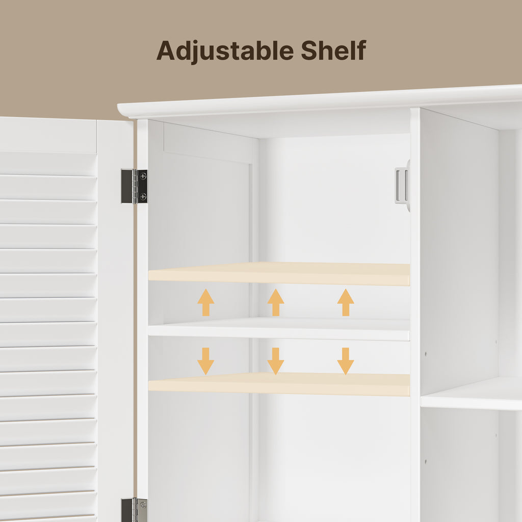 Bealife AP08 Wäscheschrank mit integriertem Wäschekorb, Schubladen & offene Fächer für Badezimmer & Waschküche
