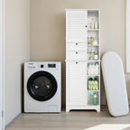 Bealife AP08 Wäscheschrank mit integriertem Wäschekorb, Schubladen & offene Fächer für Badezimmer & Waschküche