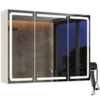 Bealife AP101 Badezimmer Spiegelschrank mit LED-Beleuchtung & Berührungssensor, 3-türiger Badezimmerschrank mit HD-Spiegel und verstellbaren Ablagen