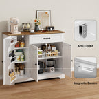 Bealife AP102 Sideboad mit 3 Türen & 1 Schublade -105x40x85 cm, Retro-Stil & Kippschutz