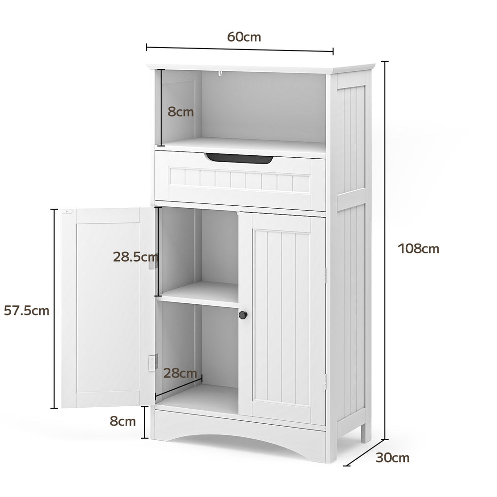 Bealife AP11 Multifunktionsschrank mit Schubladen, Doppeltüren &offenem Fach für Küche, Schlafzimmer und Wohnzimmer