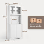 Bealife AP122 Küchen Hochschrank - 69,5×28×180 cm, mit farbverstellbarer LED-Beleuchtung & integrierter Ladestation, verstellbare Regale