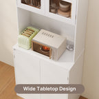 Bealife AP122 Küchen Hochschrank - 69,5×28×180 cm, mit farbverstellbarer LED-Beleuchtung & integrierter Ladestation, verstellbare Regale