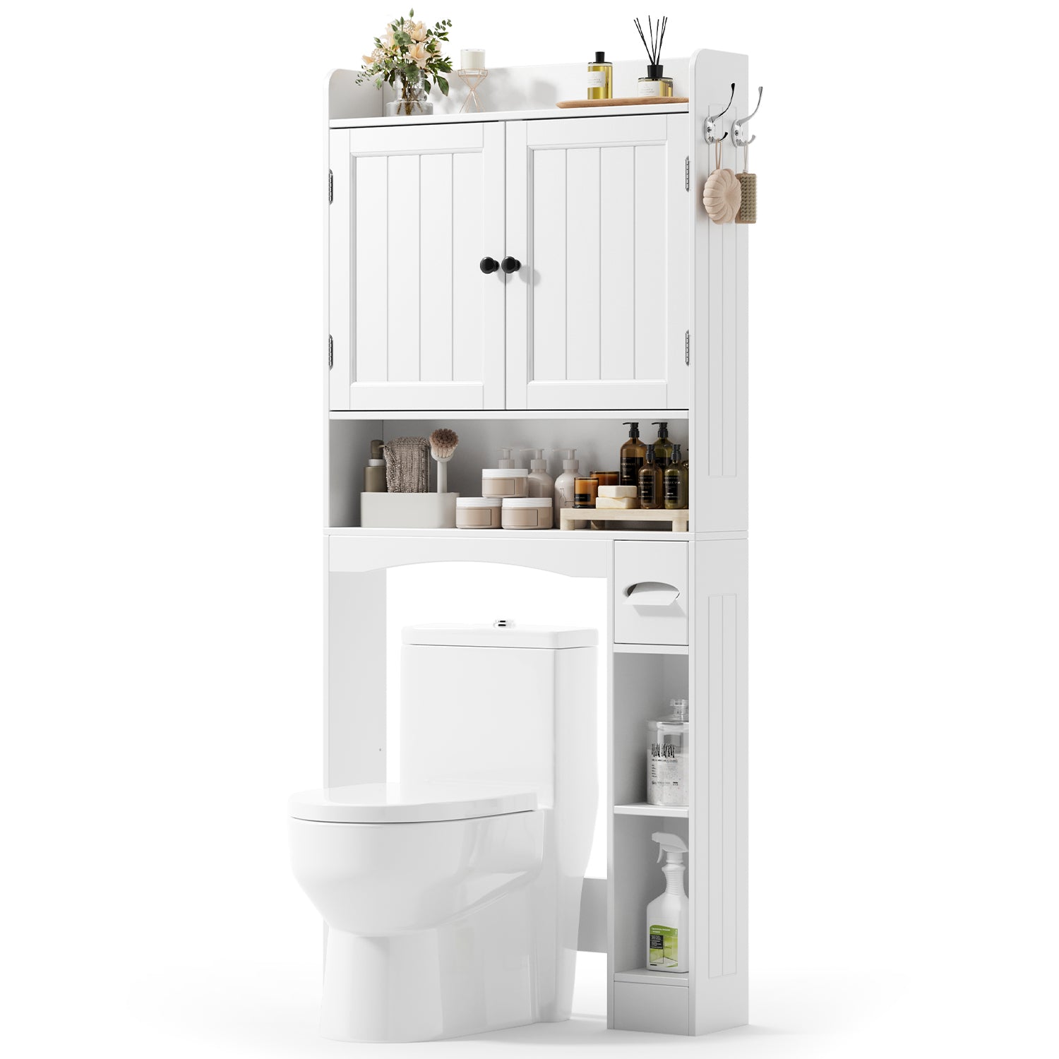 Bealife AP20 Badezimmerschrank, Mehrzweck Hochschrank mit kombinierter Aufbewahrung | 82×20×179 cm