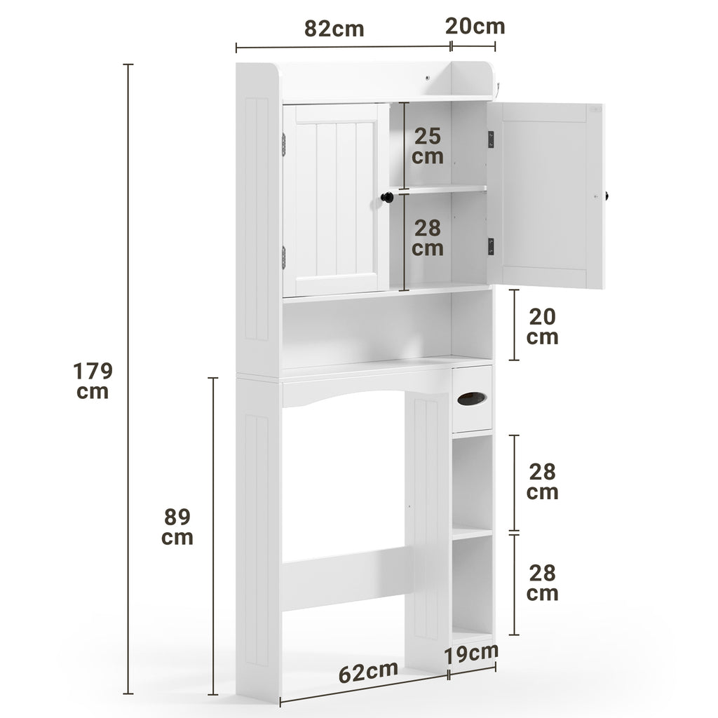 Bealife AP20 Badezimmerschrank, Mehrzweck Hochschrank mit kombinierter Aufbewahrung | 82×20×179 cm