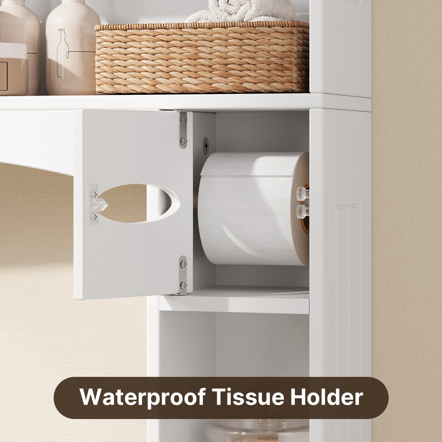 Bealife AP20 Badezimmerschrank, Mehrzweck Hochschrank mit kombinierter Aufbewahrung | 82×20×179 cm
