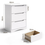 Bealife AP21 Kommode mit 3 Schubladen für Schlafzimmer, Badezimmer und Eingangsbereich