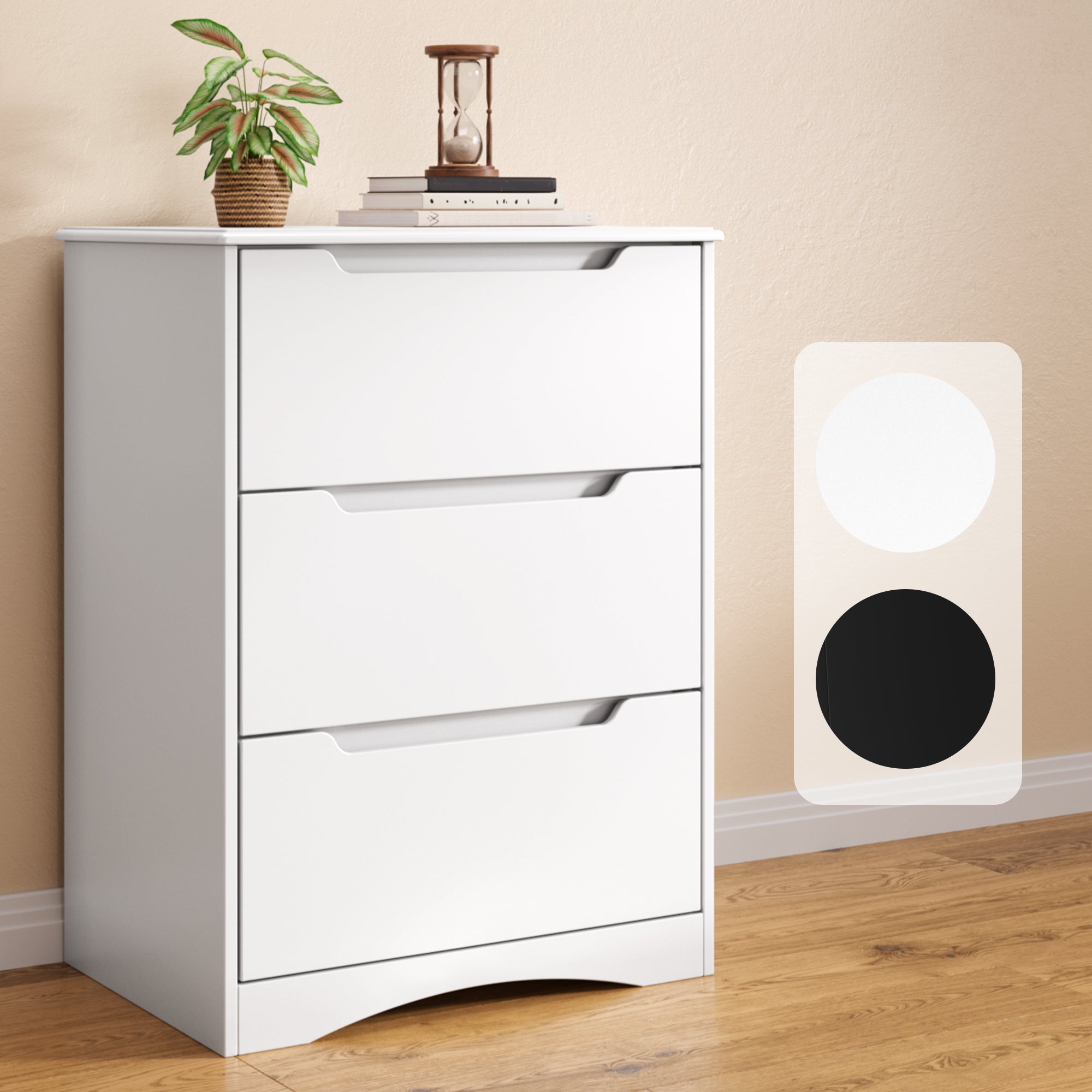 Bealife AP21 Kommode mit 3 Schubladen für Schlafzimmer, Badezimmer und Eingangsbereich