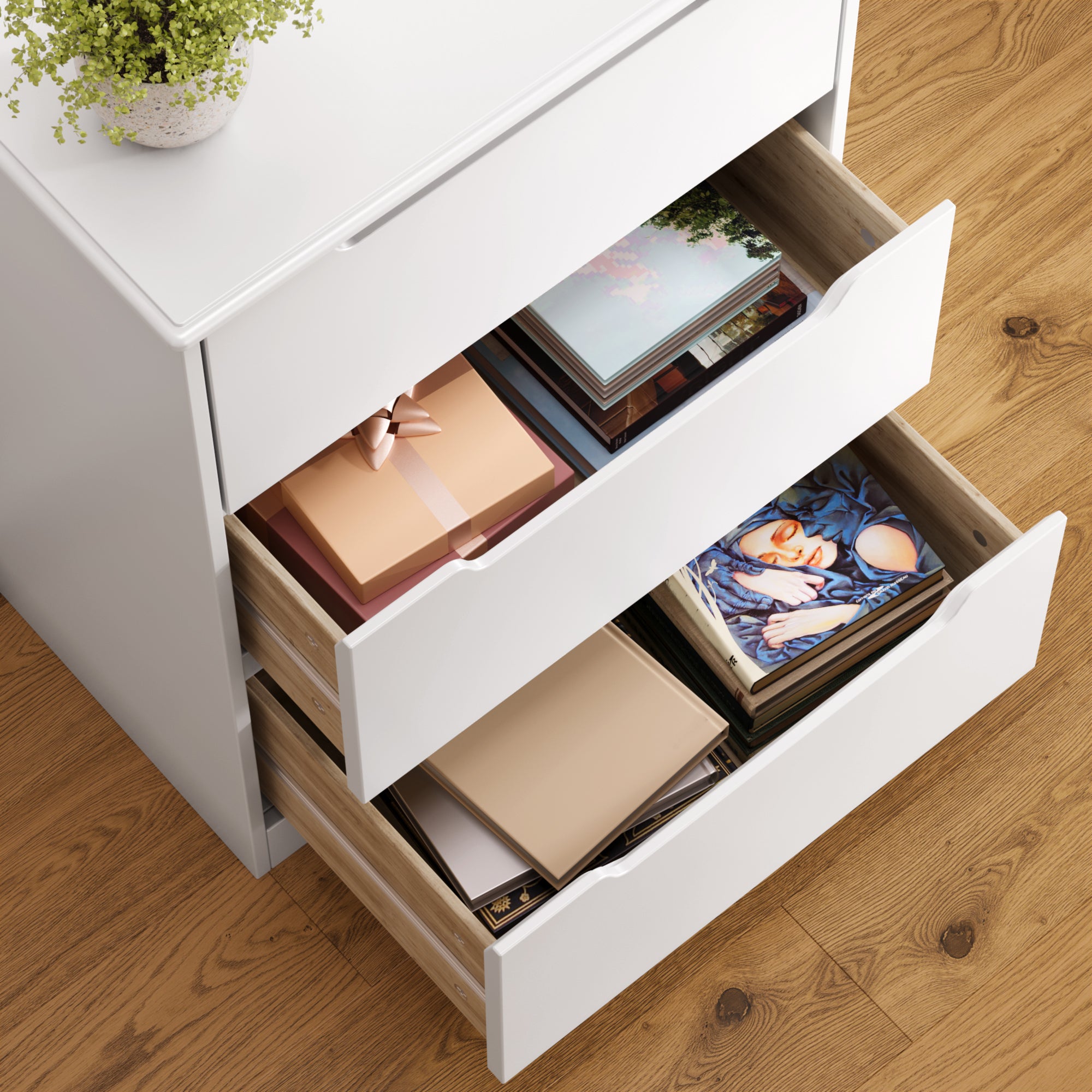 Bealife AP21 Kommode mit 3 Schubladen für Schlafzimmer, Badezimmer und Eingangsbereich