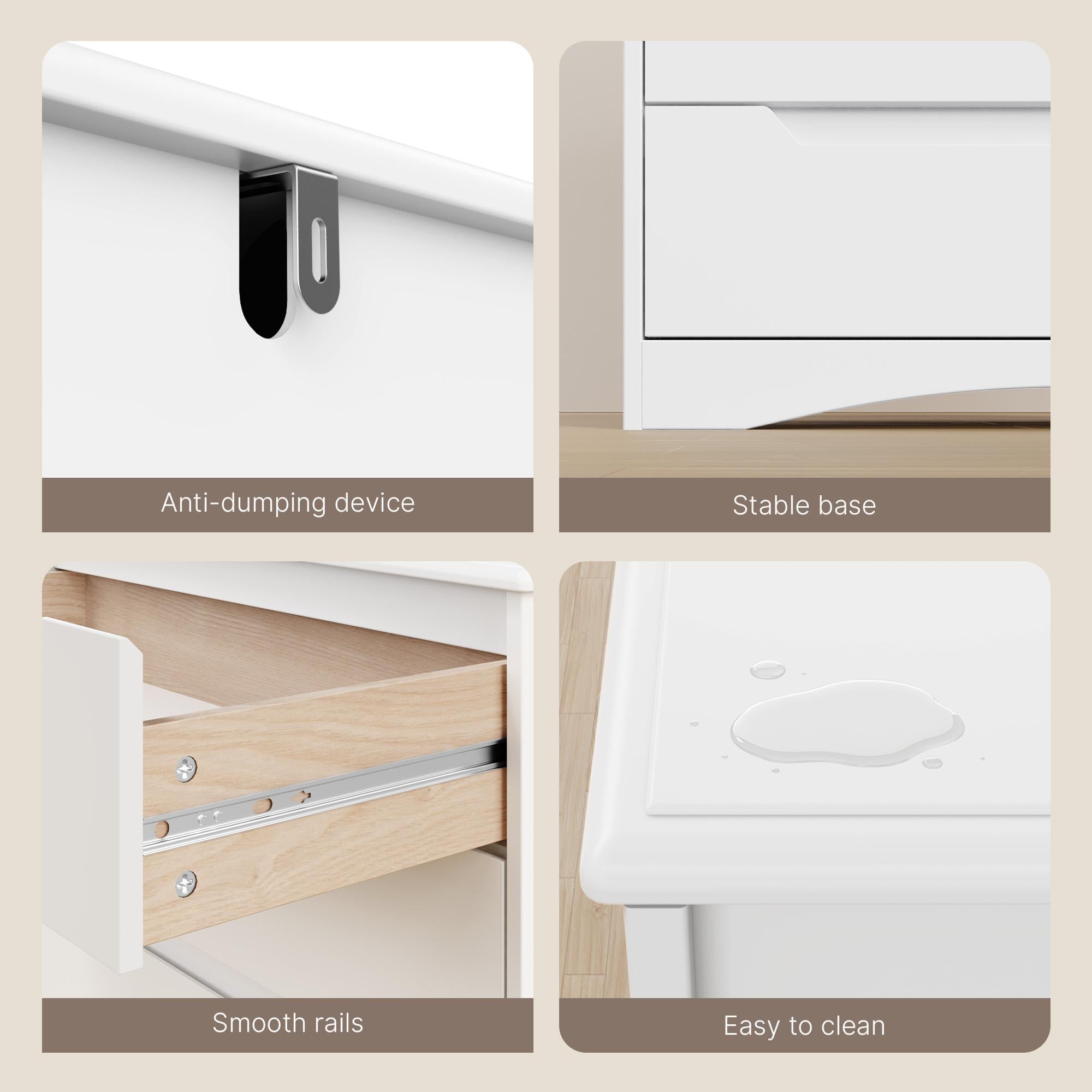 Bealife AP22 Kommode mit 4 Schubladen und erhöhter Sockel, Wasserdichter für Schlafzimmer, Badezimmer und Eingangsbereich