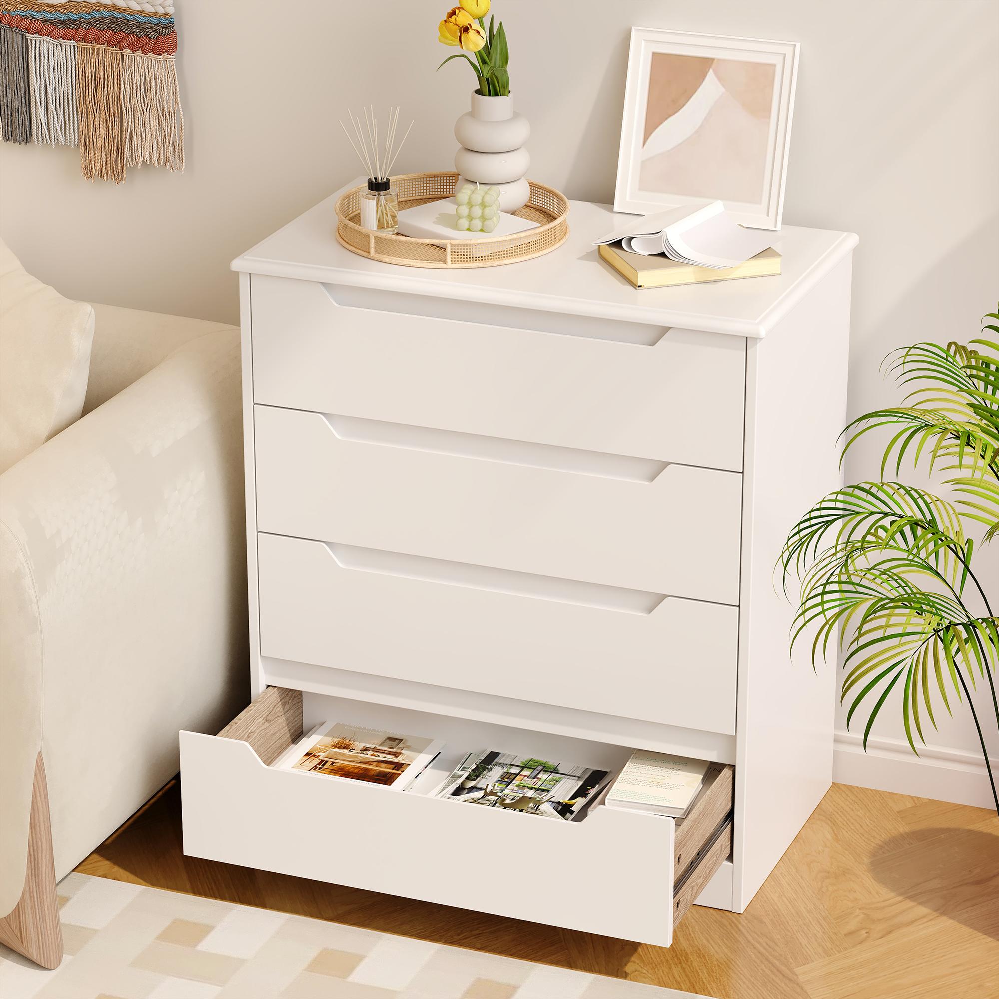Bealife AP22 Kommode mit 4 Schubladen und erhöhter Sockel, Wasserdichter für Schlafzimmer, Badezimmer und Eingangsbereich