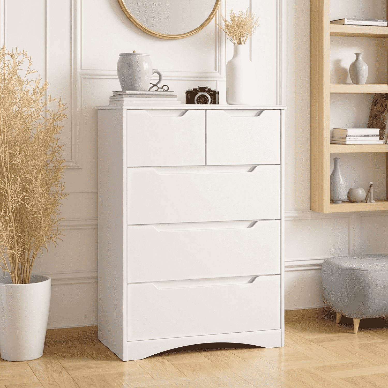 Bealife AP23 Kommode mit 2 kleinen & 3 großen Schubladen, Wasserdichter für Schlafzimmer, Badezimmer und Eingangsbereich