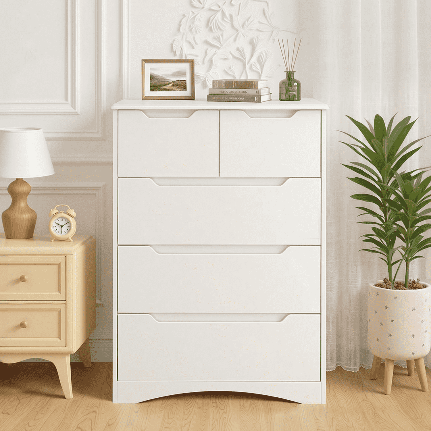 Bealife AP23 Kommode mit 2 kleinen & 3 großen Schubladen, Wasserdichter für Schlafzimmer, Badezimmer und Eingangsbereich