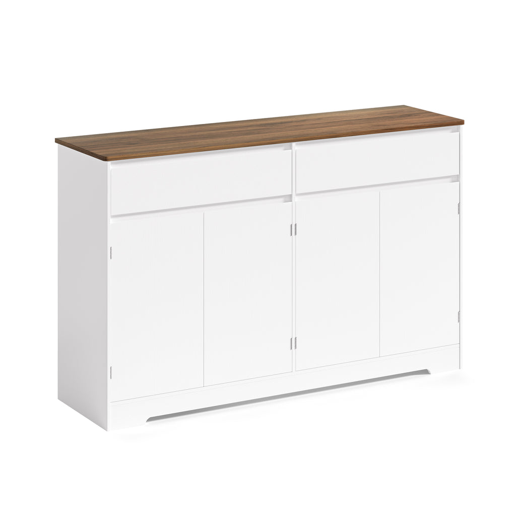 Bealife AP55 Küchenbuffet mit 2 Schubladen & 4 Türen, 140×40×89 cm, Retro-Stil Sideboards mit Kippsicherung