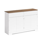 Bealife AP55 Küchenbuffet mit 2 Schubladen & 4 Türen, 140×40×89 cm, Retro-Stil Sideboards mit Kippsicherung