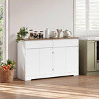 Bealife AP55 Küchenbuffet mit 2 Schubladen & 4 Türen, 140×40×89 cm, Retro-Stil Sideboards mit Kippsicherung