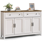 Bealife AP59 Küchenbuffet mit 2 Schubladen & 4 Türen, 140×40×90 cm, Retro-Stil Sideboards mit Kippsicherung