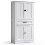 Bealife AP68 Badezimmer Hochschrank 73×31×132 cm, mit 4 Türen, 1 Schublade & verstellbaren Regalen