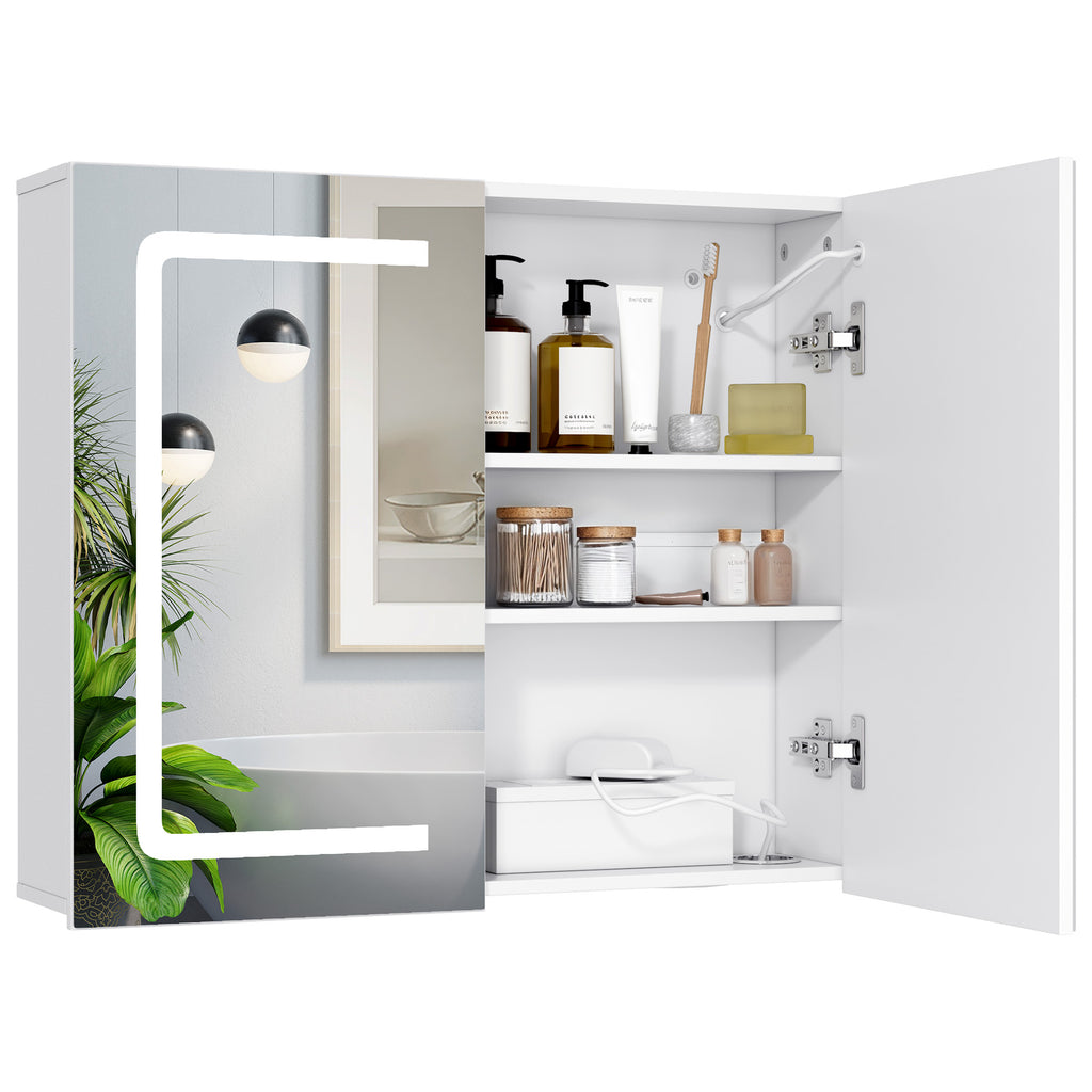 Bealife AP84 LED Spiegelschrank mit Beleuchtung, 70cm Badezimmer Spiegel Schränke mit 3 Lichtfarben & Dimmfunktion