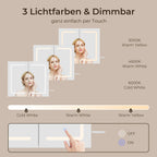 Bealife AP84 LED Spiegelschrank mit Beleuchtung, 70cm Badezimmer Spiegel Schränke mit 3 Lichtfarben & Dimmfunktion