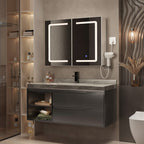 Bealife AP85 LED Spiegelschrank mit Beleuchtung, 80 cm Badezimmer Spiegel Schränke mit 3 Lichtfarben & Dimmfunktion