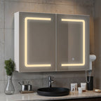 Bealife AP85 LED Spiegelschrank mit Beleuchtung, 80 cm Badezimmer Spiegel Schränke mit 3 Lichtfarben & Dimmfunktion