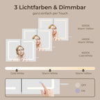 Bealife AP85 LED Spiegelschrank mit Beleuchtung, 80 cm Badezimmer Spiegel Schränke mit 3 Lichtfarben & Dimmfunktion