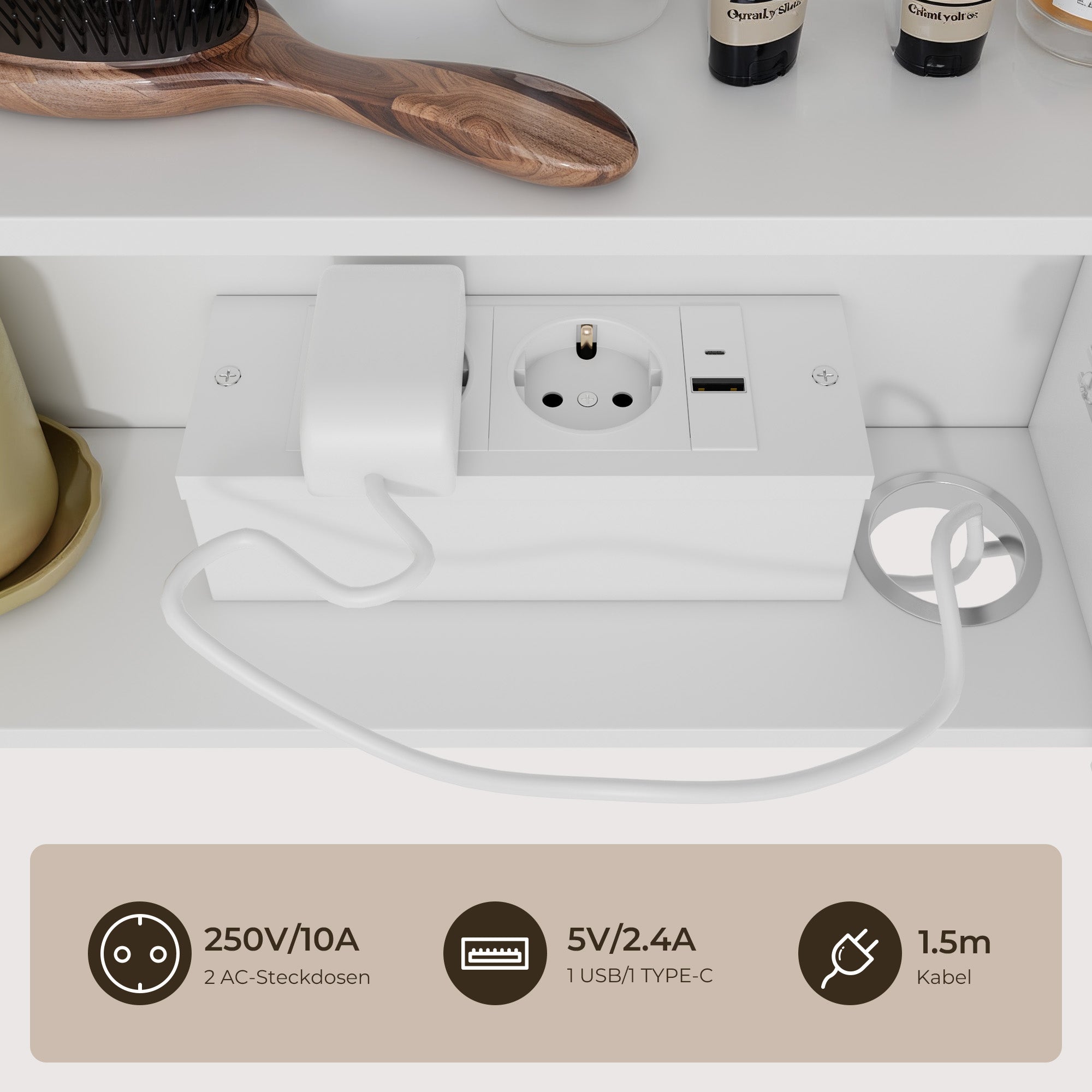 Bealife AP85 LED Spiegelschrank mit Beleuchtung, 80 cm Badezimmer Spiegel Schränke mit 3 Lichtfarben & Dimmfunktion
