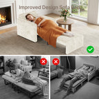 Bealife AR14 Schlafsofa mit Schlafunktion, 3-in-1 Cord Sofabett mit Konvertierbar Rückenlehnet für kleine Wohnzimmer, Büros und Gästezimmer