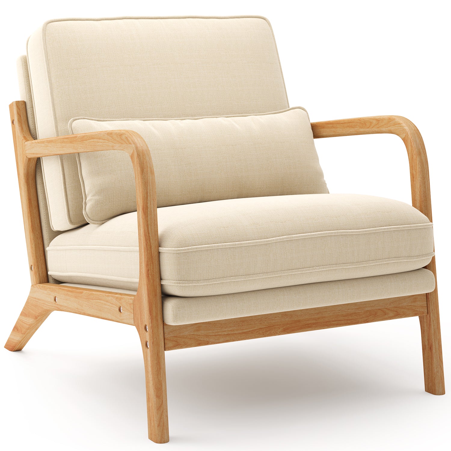 Bealife AR16 Loungesessel, Holz Sessel mit Polsterung und verstellbarer Rückenlehne zum Entspannen