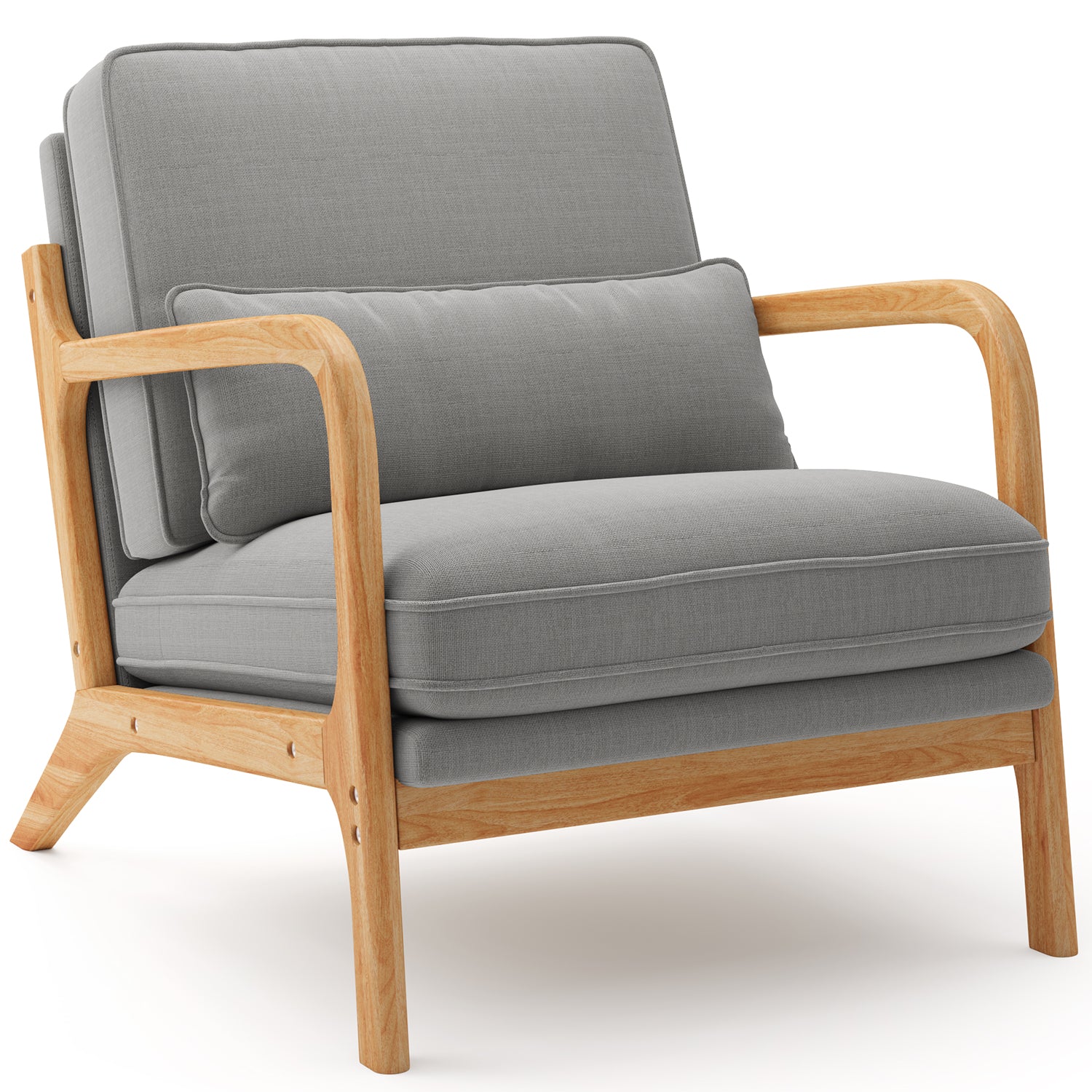 Bealife AR16 Loungesessel, Holz Sessel mit Polsterung und verstellbarer Rückenlehne zum Entspannen