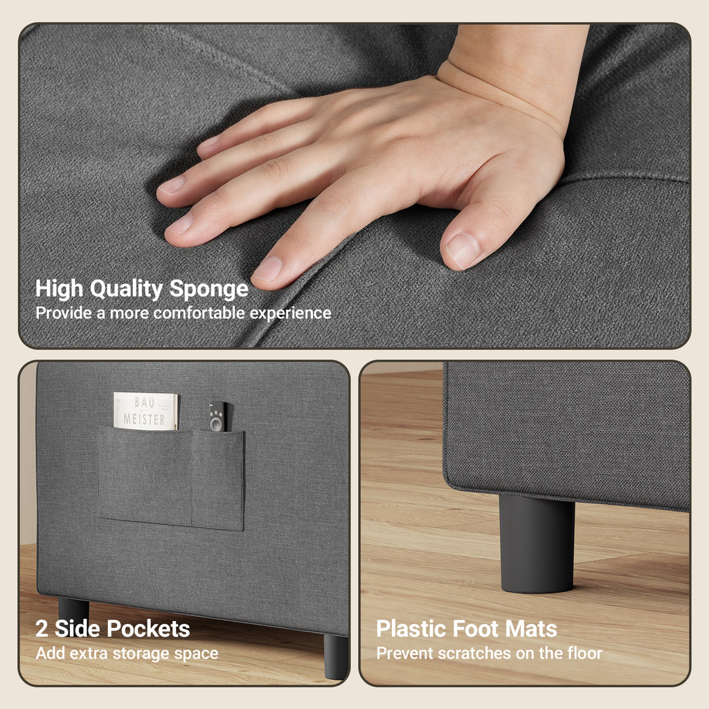 Bealife AR24 Sofabett, 3-in-1 konvertierbares Stuhl-Bett, Liege mit Schlaffunktion, mit Kissen