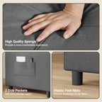 Bealife AR24 Sofabett, 3-in-1 konvertierbares Stuhl-Bett, Liege mit Schlaffunktion, mit Kissen