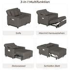 Bealife AR22 Ausziehbares Schlafsofa mit Rollen & Kissen - 191×68×44 cm,  3-in-1  konvertierbares Sofabett