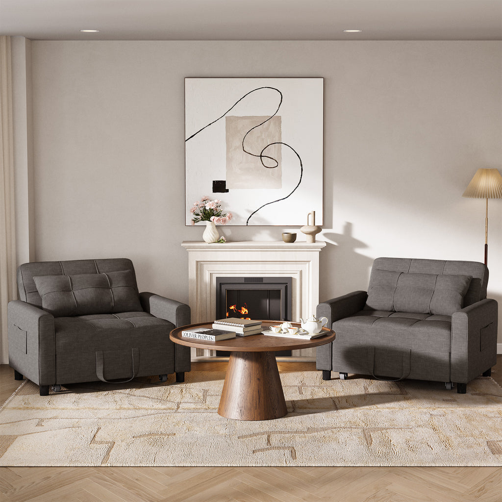 Bealife AR22 Ausziehbares Schlafsofa mit Rollen & Kissen - 191×68×44 cm,  3-in-1  konvertierbares Sofabett