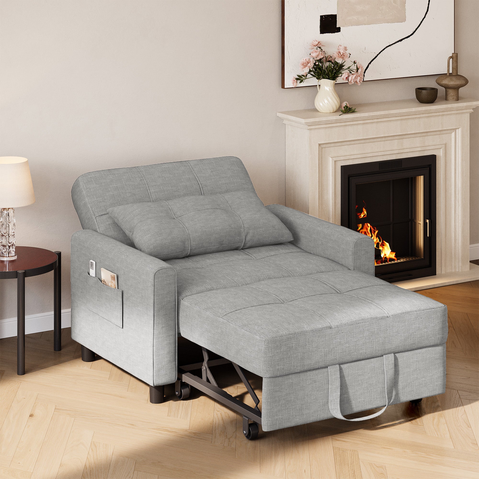 Bealife AR22 Ausziehbares Schlafsofa mit Rollen & Kissen - 191×68×44 cm,  3-in-1  konvertierbares Sofabett