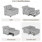 Bealife AR22 Ausziehbares Schlafsofa mit Rollen & Kissen - 191×68×44 cm,  3-in-1  konvertierbares Sofabett