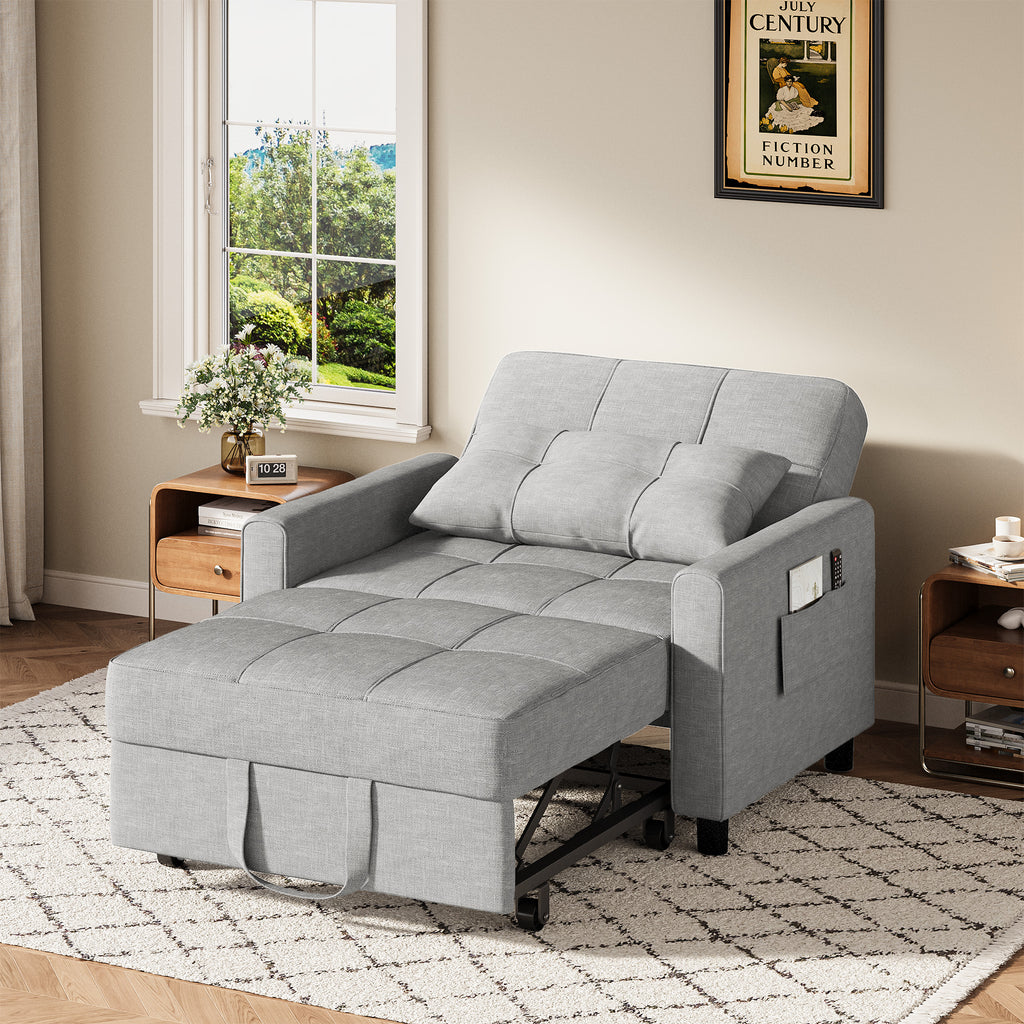 Bealife AR22 Ausziehbares Schlafsofa mit Rollen & Kissen - 191×68×44 cm,  3-in-1  konvertierbares Sofabett